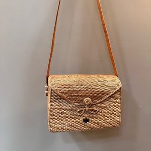 Wicker cross body bag